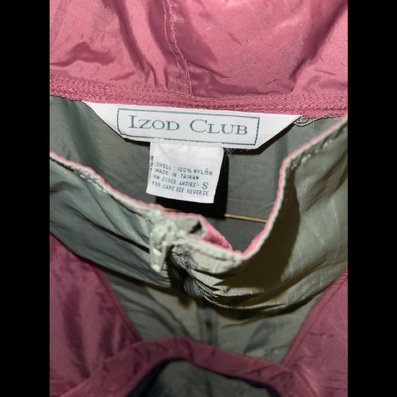 Vintage Izod convertible windbreaker Anorak 1/2 zip packable jacket w straps - Picture 8 of 11